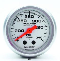 Auto Meter : 4346 2 1/16" Ultra-Lite -  Oil Tank Temperature Gauge - Mechanical -  140-340 Degrees F