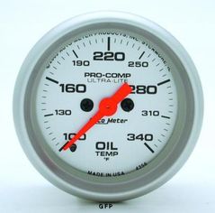 Auto Meter : 4356 2 1/16" Ultra-Lite -  Oil Temperature Gauge - Electric -  Full Sweep - 100-340 Degrees F