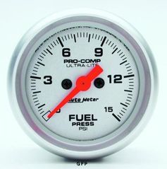 Auto Meter : 4361 2 1/16"  Ultra-Lite -  Fuel Pressure Gauge - Electric - Full Sweep - 0-15 PSI