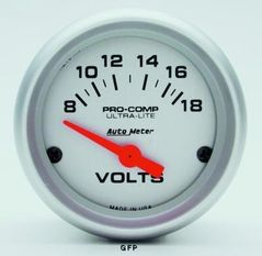 Auto Meter : 4391 2 1/16" Ultra-Lite - Voltmeter Gauge - Electric -  8-18 Volts