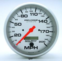 Auto Meter : 4490 5" Ultra-Lite -  Speedometer - Electric -  In-Dash - Programmable - 200 MPH