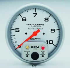 Auto Meter : 4499 5" Ultra-Lite -  Tachometer - Dual Range With Memory -  In-Dash - 10,000 RPM