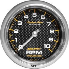 Auto Meter : 4798 3 3/8" Carbon Fiber Series - Tachometer - Electric - In-Dash -  10,000 RPM