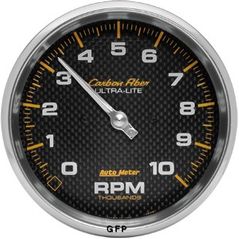 Auto Meter : 4898 5" Carbon Fiber Series - Tachometer - Electric - In Dash - 10,000 RPM