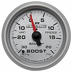 Auto Meter : 4907 : 2 1/16" - Ultra Lite II - Boost / Vacuum - 30 In. Hg/20 psi