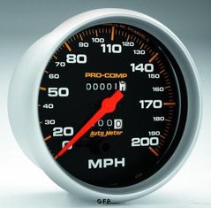 Auto Meter : 5156 5" Pro-Comp - Speedometer - Mechanical - In Dash -  200 MPH