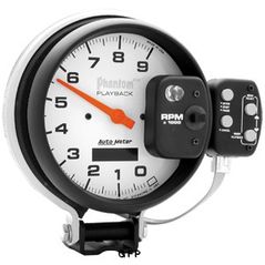 Auto Meter : 5798 5" Phantom - Tachometer With Playback - Pedestal Mount - 9,000 RPM