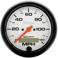 Auto Meter : 5887 3 3/8" Phantom - Speedometer - Electric - In-Dash - Programmable - 120 MPH