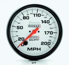 Auto Meter : 5896 5" Phantom - Speedometer - Mechanical - In-Dash - 200 MPH