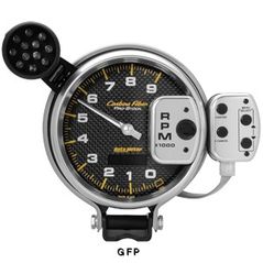 Auto Meter : 6835 5" Carbon Fiber Series - Tachometer With Memory - Electric - Pedestal Mount  -  9,000 RPM