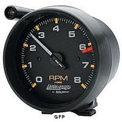AutoGage : 2309 3 3/4" Tachometer -  8,000 RPM - Black With External Shift Light