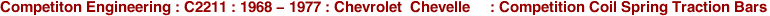Competiton Engineering : C2211 : 1968 - 1977 : Chevrolet  Chevelle     : Competition Coil Spring Traction Bars
