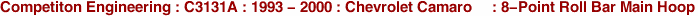 Competiton Engineering : C3131A : 1993 - 2000 : Chevrolet Camaro     : 8-Point Roll Bar Main Hoop