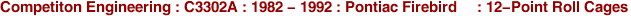 Competiton Engineering : C3302A : 1982 - 1992 : Pontiac Firebird : 12-Point Roll Cages