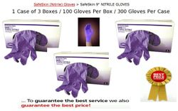 (SOLD OUT) 3 Box Case Kimberly-Clark Safeskin 9inch  Purple Nitrile Exam Gloves