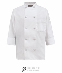 0401WH Women's White Ten Pearl Button Chef Coat