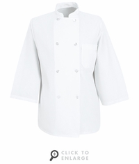 0402WH 3/4 Sleeve White Chef Coat