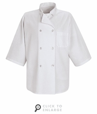 0404WH 1/2 Sleeve White Chef Coat