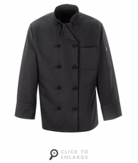 0427 Knot Button Spun Polly Chef Coat