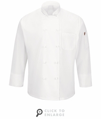 044X Men's Ten Knot Button Chef Coat with MIMIX and OILBLOK