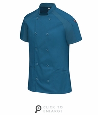051WTL Women's Airlfow Raglan Teal/Teal Chef Coat With Oilblock