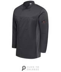 054MCH Men's Charcoal Deluxe Airflow Chef Coat