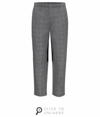 0P2MGB Men's Grey/Black Plaid Baggy Airflow Chef Pant