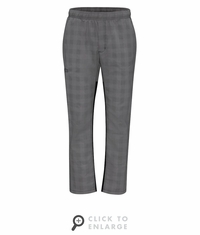 0P4MGB Men's Grey/Black Plaid Straight Fit Airflow Chef Pant