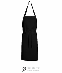 1430BK Black Standard Bib Apron Without Pockets