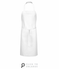 1430WH White Standard Bib Apron Without Pockets