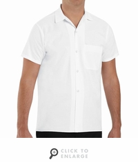 5010WH White Button-Front Cook Shirt
