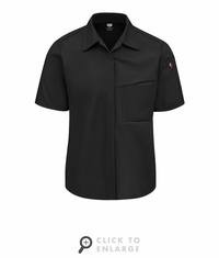 501WBK Women's Black Airflow Cook Shirt With OilBlok