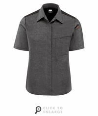501WCB Women's Charcoal/Black Airflow Cook Shirt With OilBlok