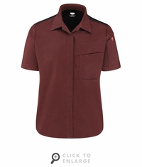 501WML Women's Merlot/Black Airflow Cook Shirt With OilBlok