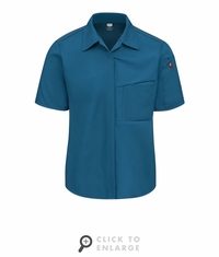 501WTL Women's Teal Airflow Cook Shirt With OilBlok