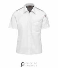 501WWH Women's White/Grey Airflow Cook Shirt With OilBlok
