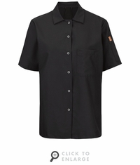 501X Women's Short Sleeve Cook Shirt With OilBlok + MIMIX