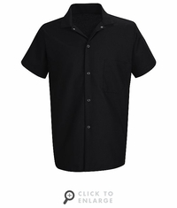 5020BK Black Gripper-Front Short Sleeve Cooks Shirt