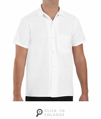 5020WH White Gripper-Front Short Sleeve Cooks Shirt