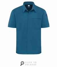 502MTL Men's Teal Airflow Cook Shirt With OilBlok