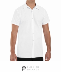5050WH Short Sleeve White Long Cook Shirt