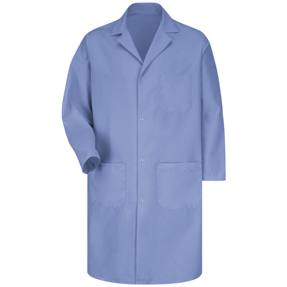 5080LB Men's Light Blue Gripper Front Lab Coat