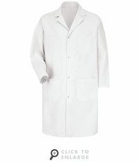 5080WH Men's White Gripper Front Lab Coat