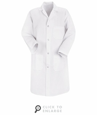 5700WH Men's White Button Front Lab Coat