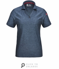 Blue Heather Women's Cooling Stretch Jersey Polo