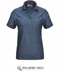 Blue Heather Women's Cooling Stretch Jersey Polo