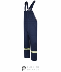Bulwark BLCTNV  EXCEL FR ComforTouch Navy Deluxe Insulated Bib Overall with Reflective Trim CAT3