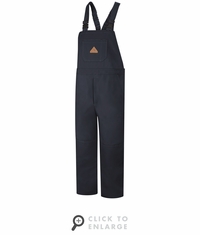 Bulwark BLF8NV Men's Heavyweight Excel FR ComforTouch Unlined Duck Bib Overall CAT-2