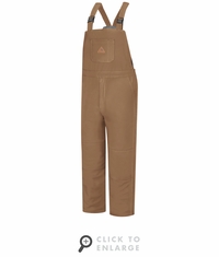 Bulwark BLN4 EXCEL FR ComforTouch Brown Duck Deluxe Insulated Bib Overall CAT-4