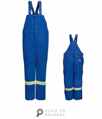 Bulwark BNNTRB Nomex IIIA Flame-resistant Royal Blue Deluxe Insulated Bib Overall with Reflective Trim CAT4